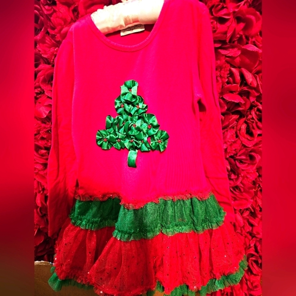 Emily Rose Girls Christmas Dress Like New - No Size Tag Inside Size 4-6